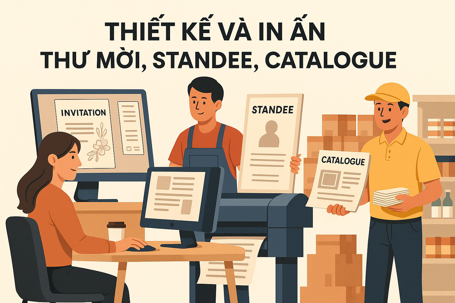 Thiết kế và in ấn thư mời, standee, catalogue