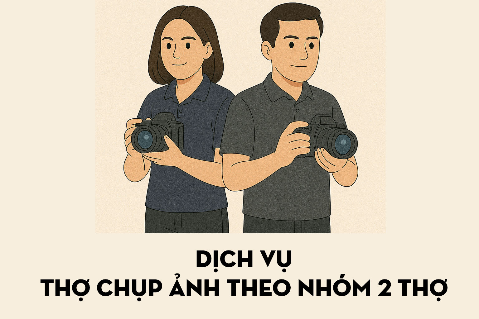 Dịch vụ Thợ chụp ảnh | Combo 2T | 2 Thợ chụp