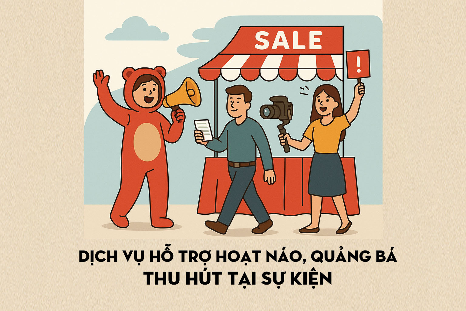 Dịch vụ Hỗ trợ hoạt náo, quảng bá thu hút tại sự kiện | Gói D