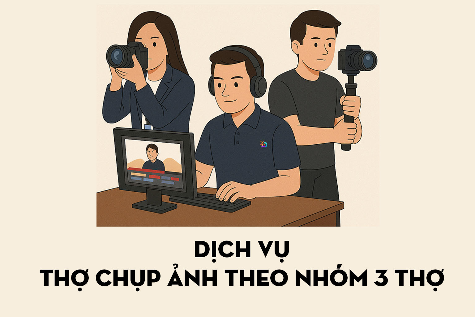Dịch vụ Thợ chụp ảnh | Combo 3T | 3 Thợ chụp